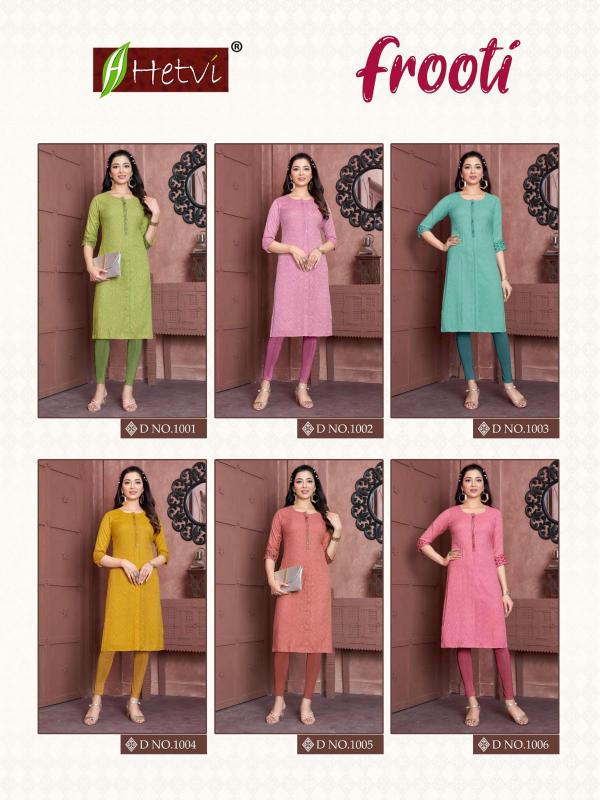 Hetvi Frooti Vol 1 Fancy Rayon Kurti Collection